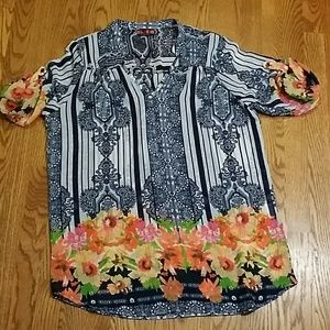 Sheer beautiful print long blouse